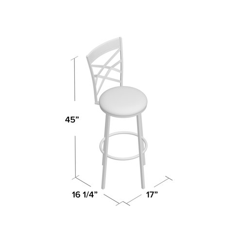 Millwood Pines Taryn Faux Leather Upholstered Swivel Metal Adjustable Height Bar Stool & Reviews